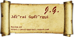 Járai Györgyi névjegykártya