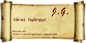Járai Györgyi névjegykártya